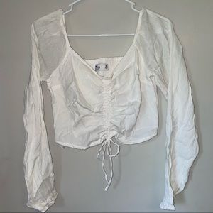 Hollister Cinch Front Off the Shoulder Crop Top